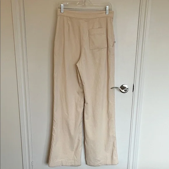 Sezane Cream Corduroy High Waisted Pants - Picture 5 of 6